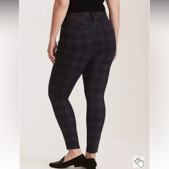 Torrid Multi-Zip Jeggings - Multi-Color Plaid Size 18R - Picture 3 of 15